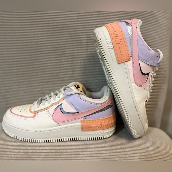 Nike Women's Air Force 1 shadow “ orange chalk pink glaze” - size 9 - Picture 1 of 6